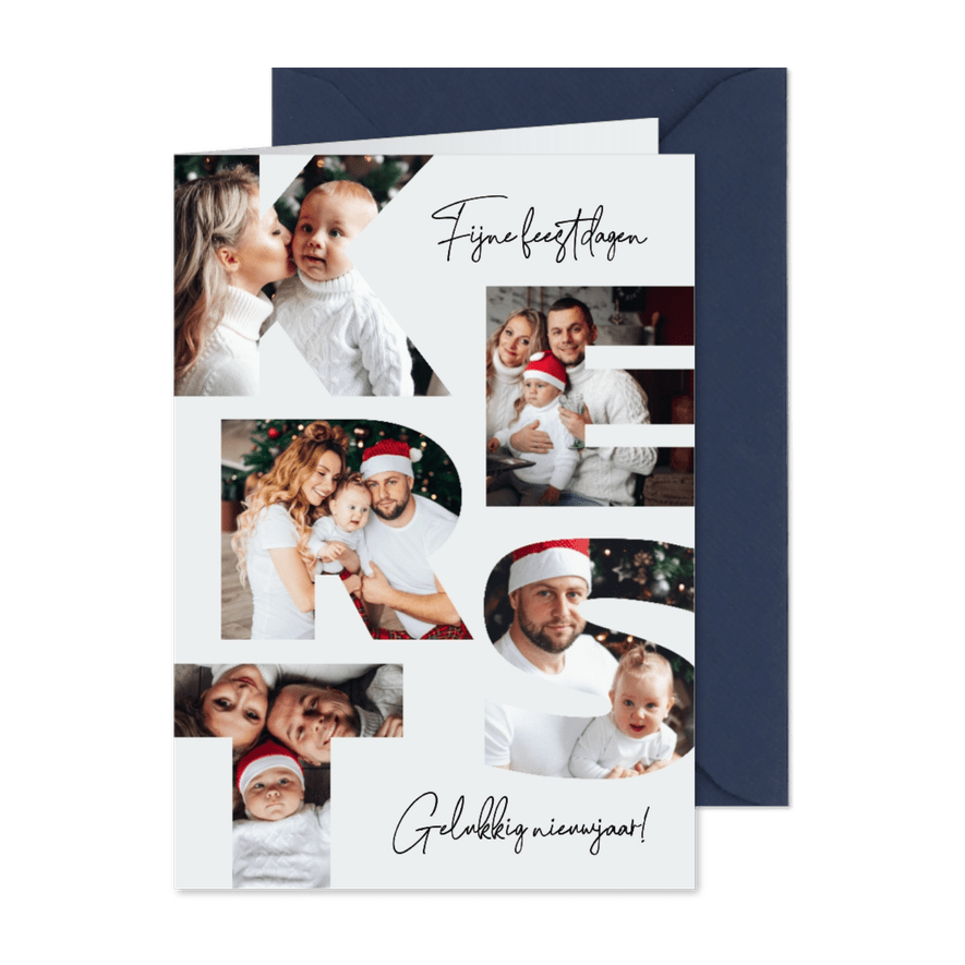 Kerstkaart fotokaart KERST fotocollage feestdagen nieuwjaar - Kaartimpressie