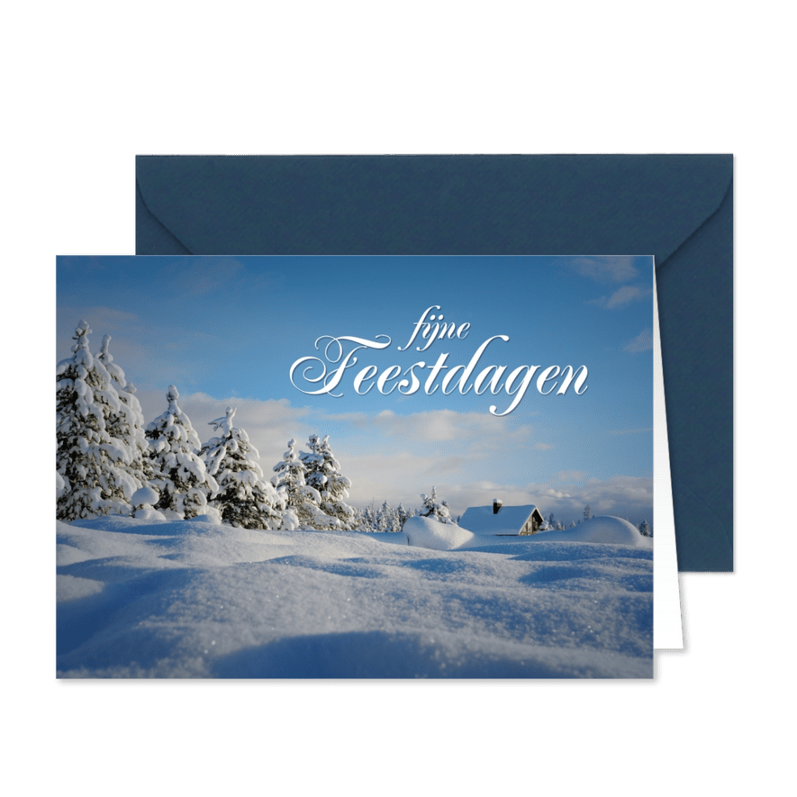 Kerstkaart fotomotief van winterlandschap - Kaartimpressie