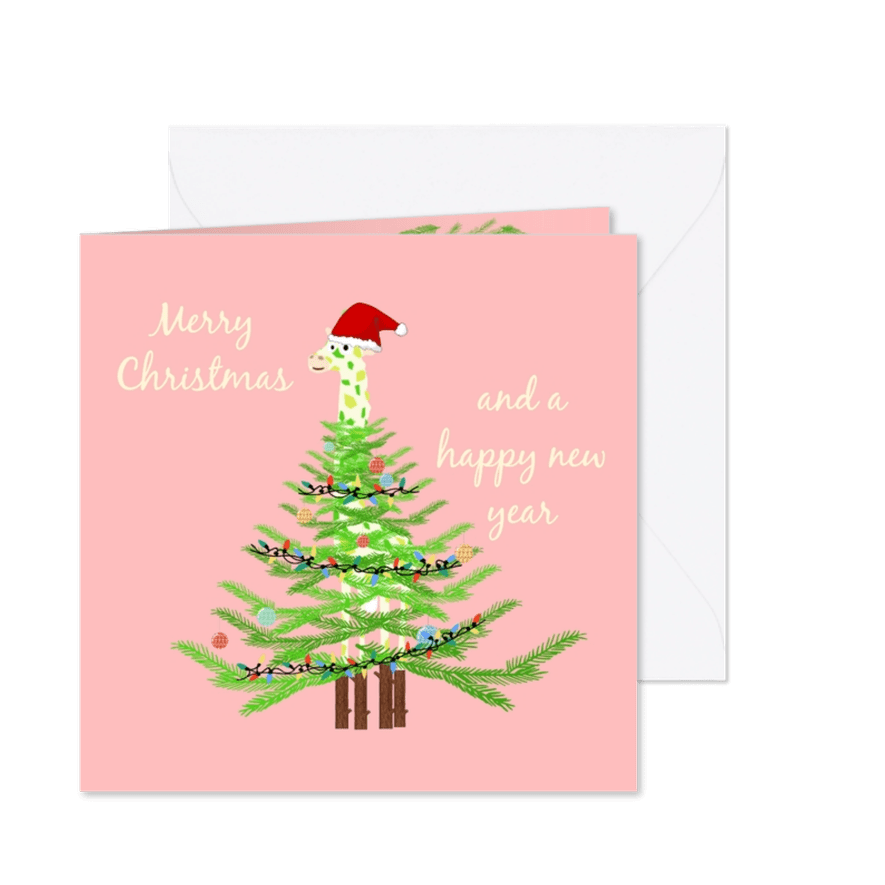 Kerstkaart Freek de giraffe GHZ - Kaartimpressie