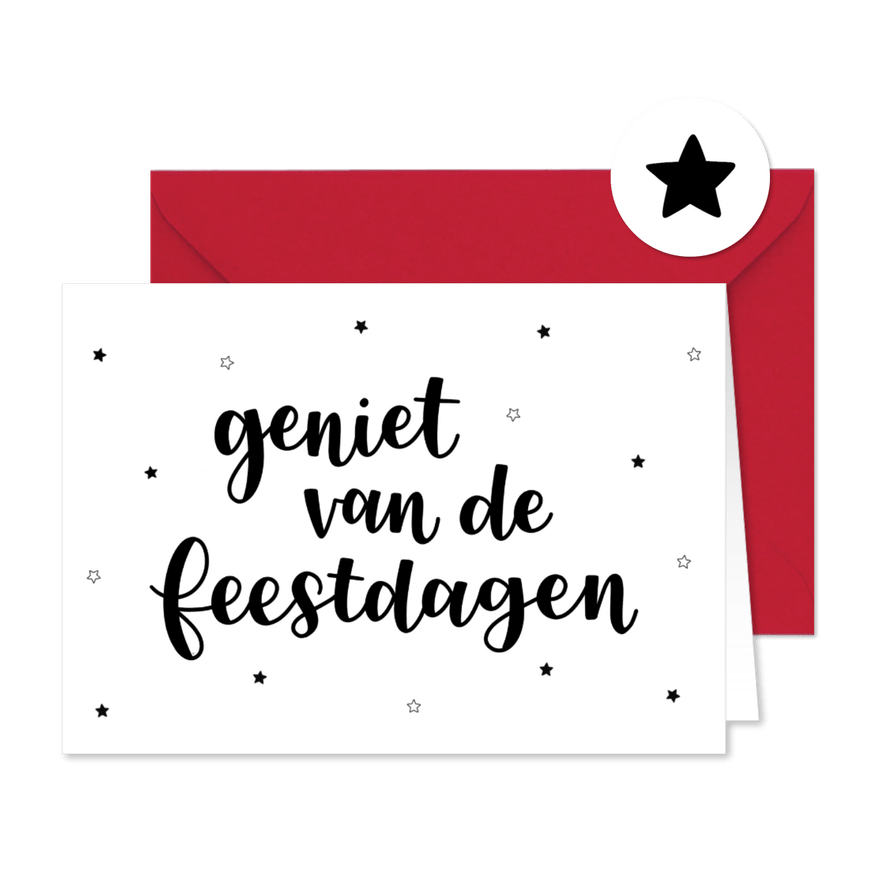 Kerstkaart geniet van de feestdagen - Kaartimpressie
