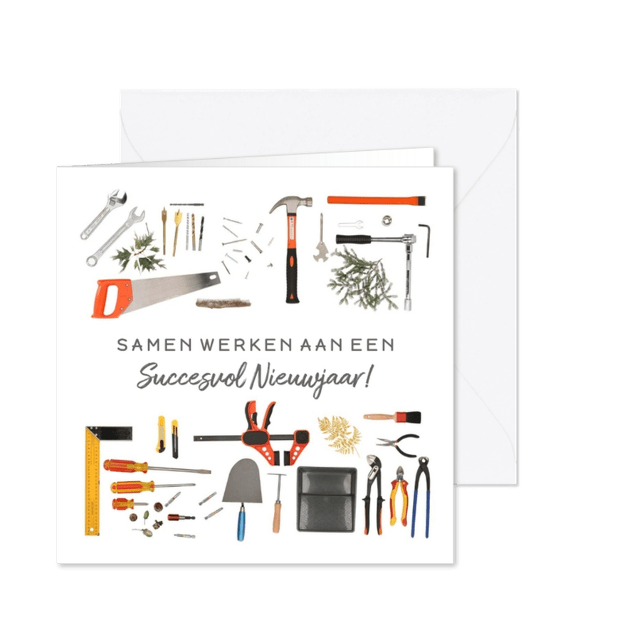 Kerstkaart gereedschap klusbedrijf - Kaartimpressie
