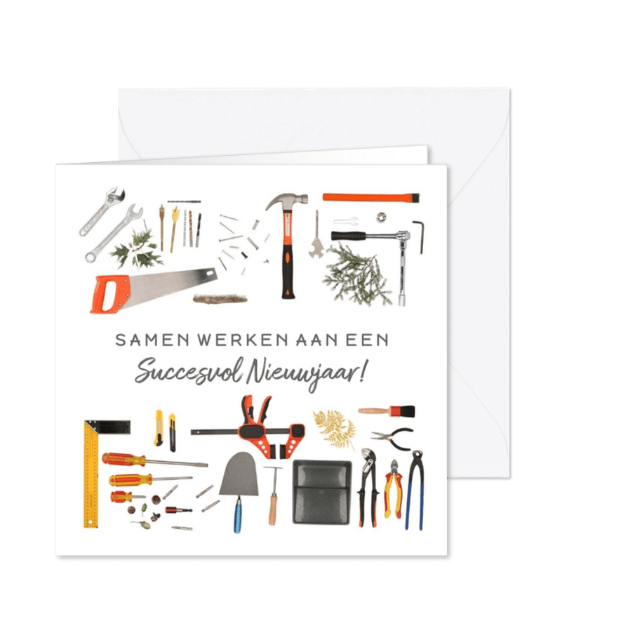 Kerstkaart gereedschap klusbedrijf - Kaartimpressie