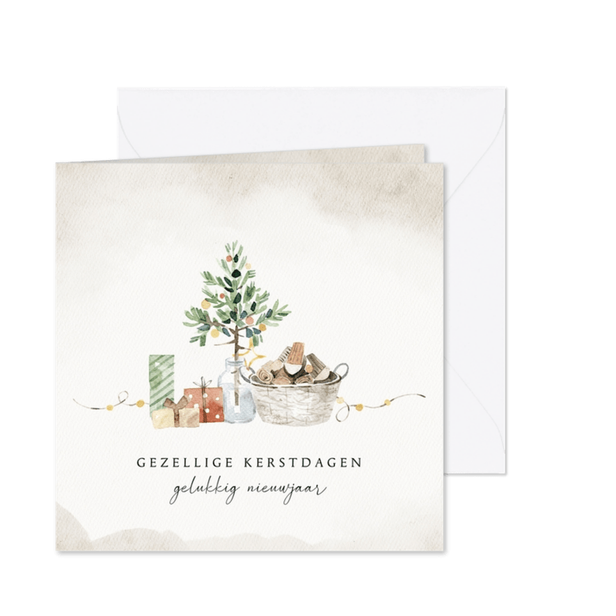 Kerstkaart gezelligheid - Kaartimpressie