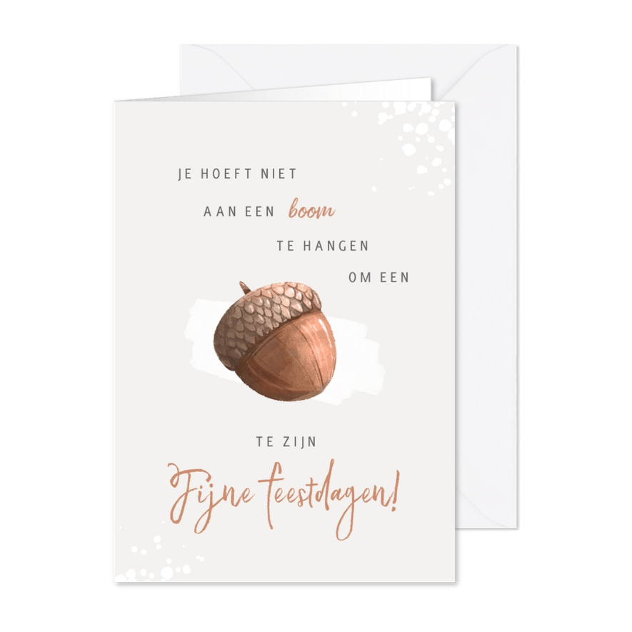 Kerstkaart grappig humor eikel - Kaartimpressie