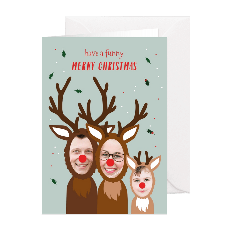 Kerstkaart grappig samen met je kind - Kaartimpressie