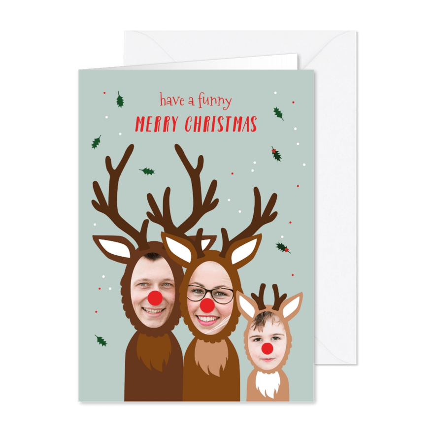 Kerstkaart grappig samen met je kind - Kaartimpressie