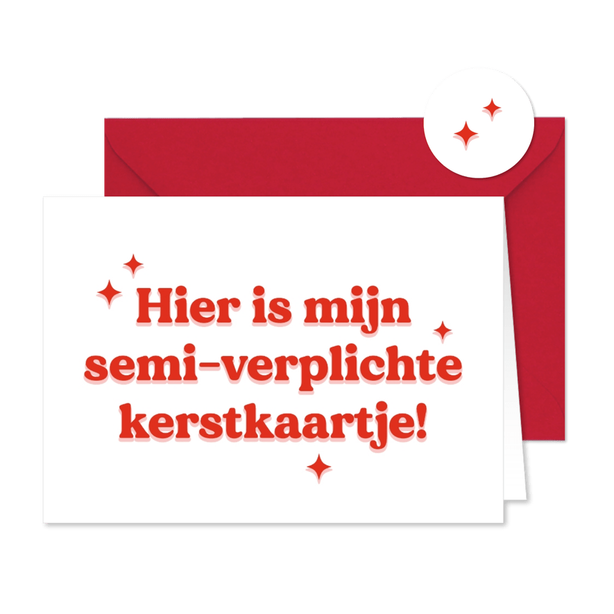 Kerstkaart grappig typografie mijn verplichte kerstkaart - Kaartimpressie
