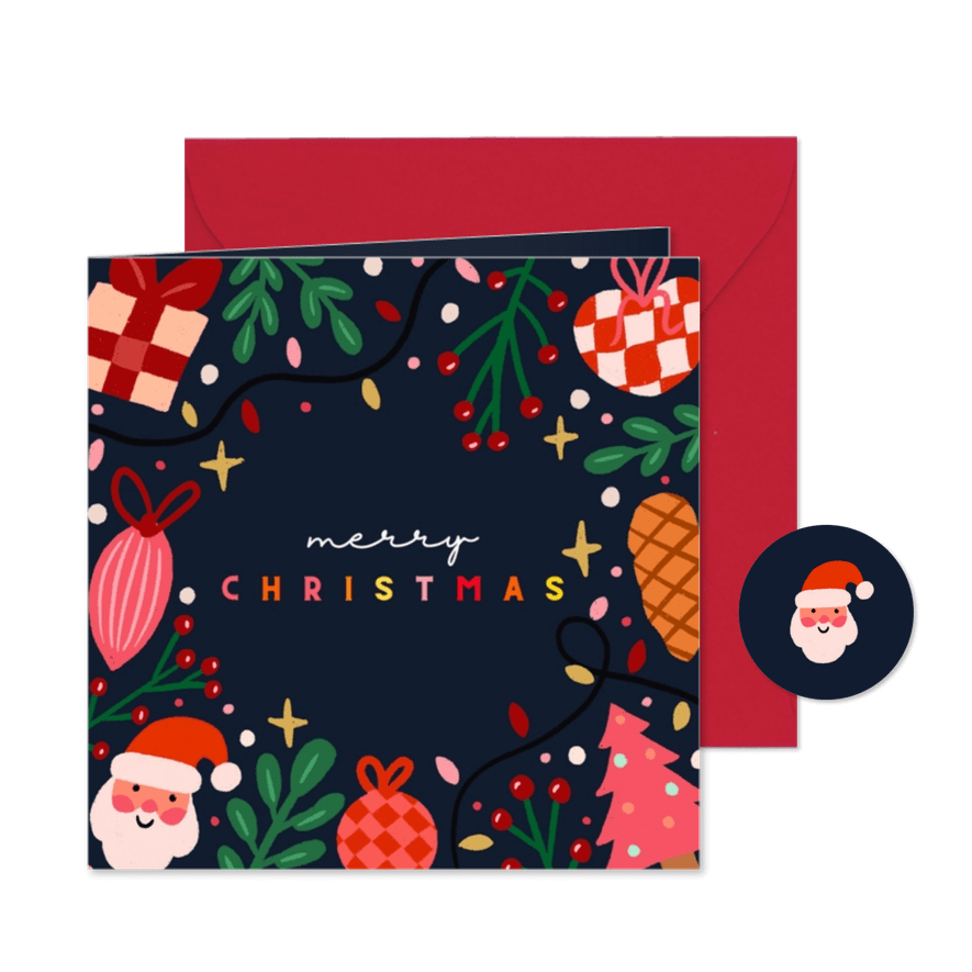 Kerstkaart Grappige kerst figuurtjes - Kaartimpressie