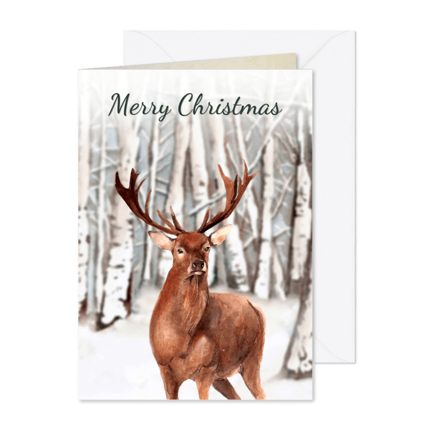 Kerstkaart Groot hert - Kaartimpressie