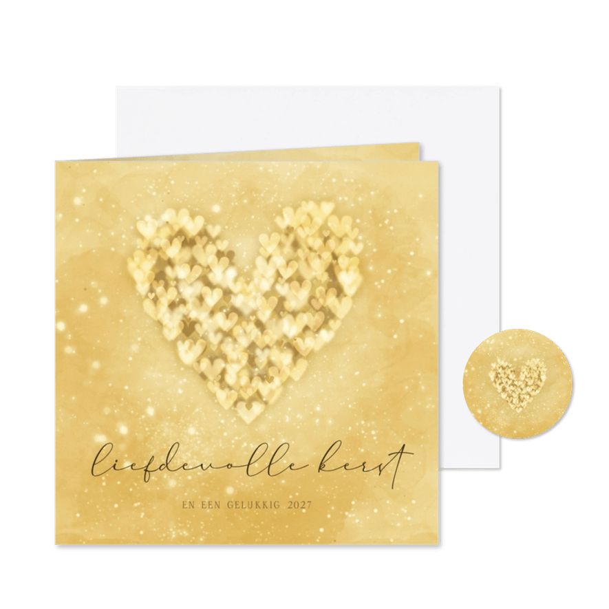 Kerstkaart hart liefdevolle kerst sprankelend - Kaartimpressie