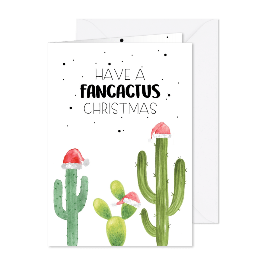 Kerstkaart have a fancactus Christmas  - Kaartimpressie