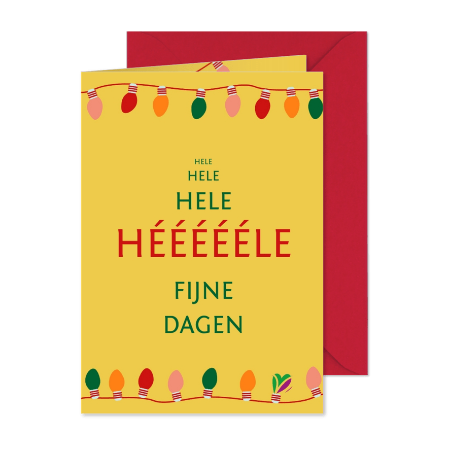 Kerstkaart hele, hele, hele, heeeeele fijne dagen GHZ - Kaartimpressie