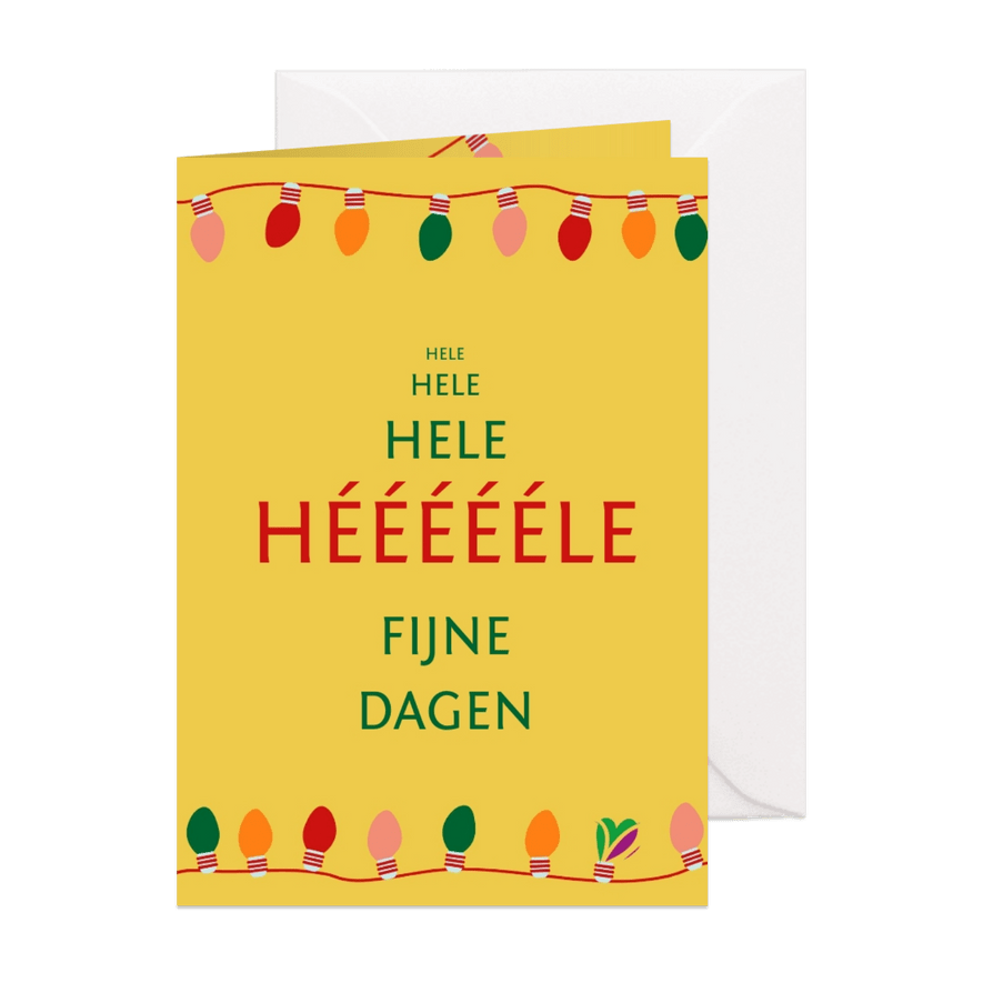 Kerstkaart hele, hele, hele, heeeeele fijne dagen GHZ - Kaartimpressie