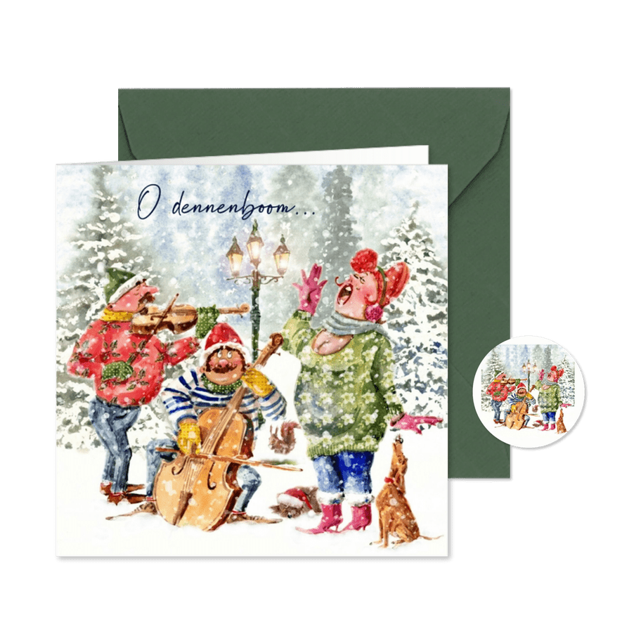 Kerstkaart het kerstorkest - Kaartimpressie