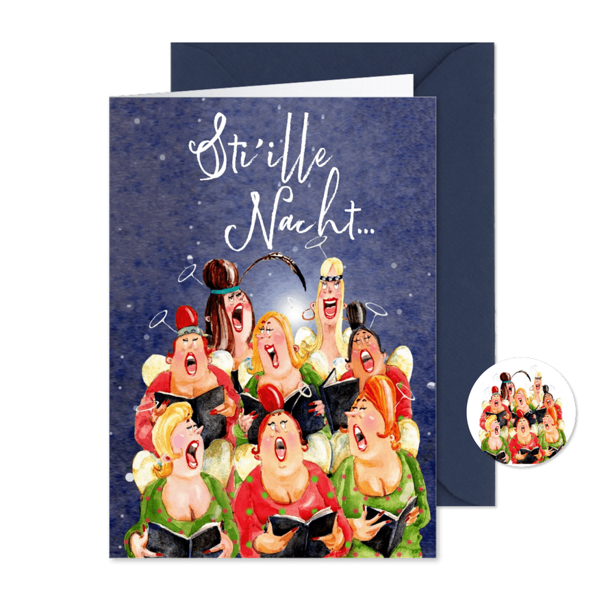 Kerstkaart het vrouwenkerstkoor - Kaartimpressie