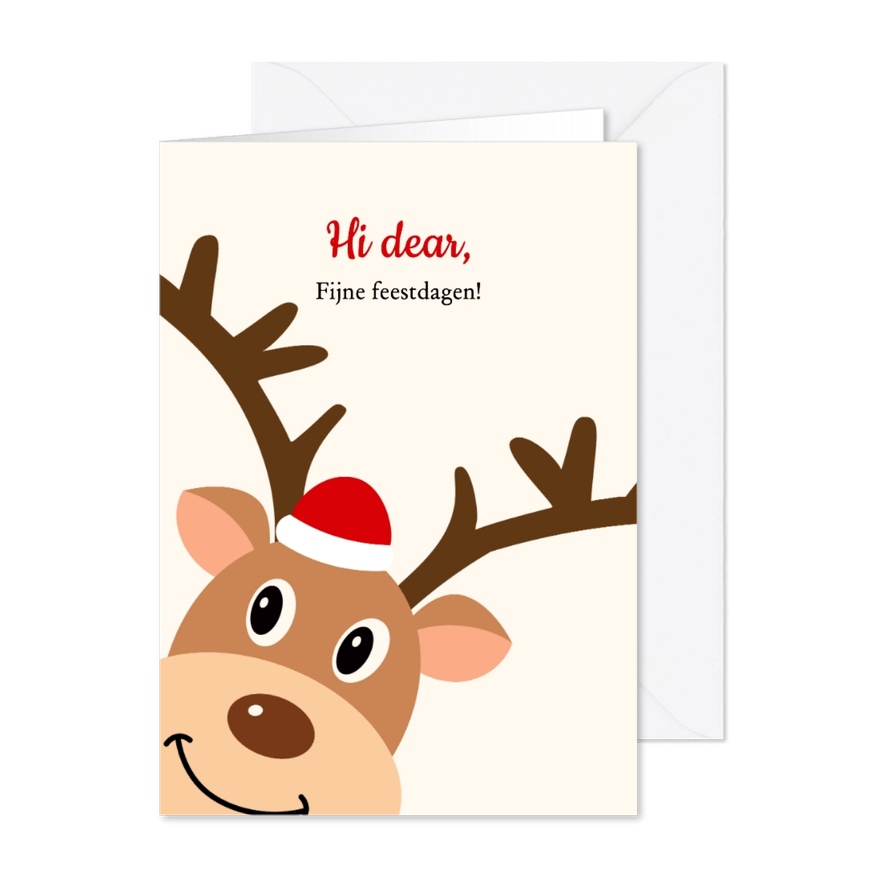 Kerstkaart 'Hi dear, fijne dagen!' - Kaartimpressie