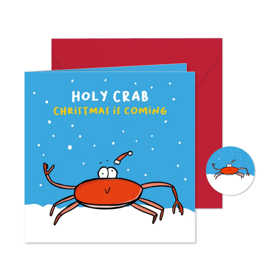 Kerstkaart holy crab christmas is coming... - Kaartimpressie