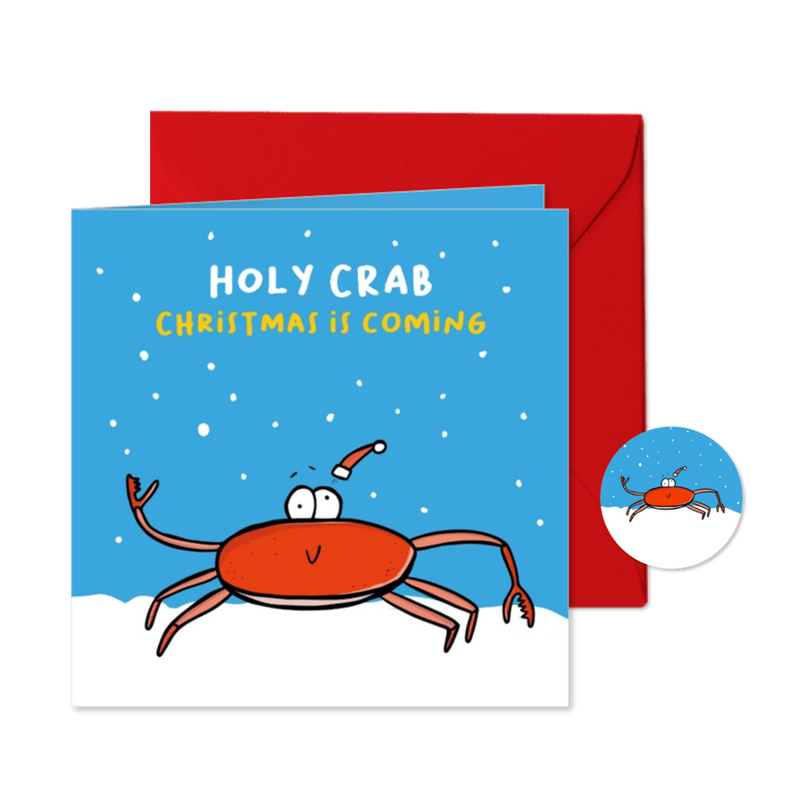 Kerstkaart holy crab christmas is coming... - Kaartimpressie