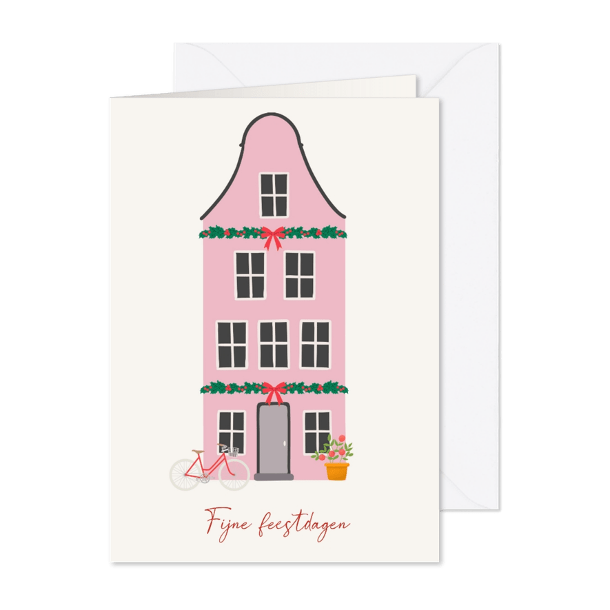 Kerstkaart huisje kerst Vrienden GHZ - Kaartimpressie