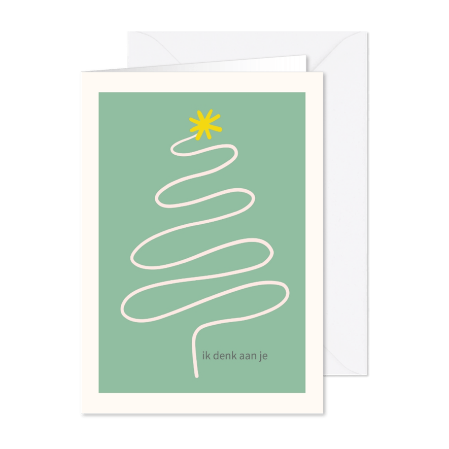 Kerstkaart ik denk aan je - Kaartimpressie