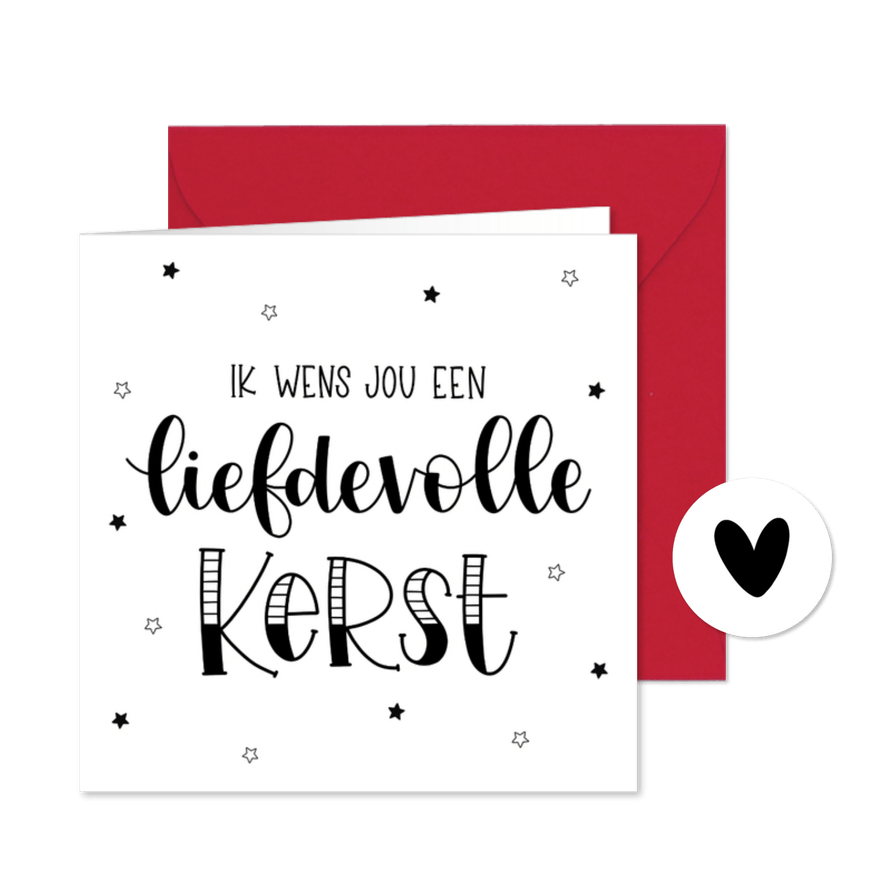 Kerstkaart ik wens jou een liefdevolle kerst - Kaartimpressie