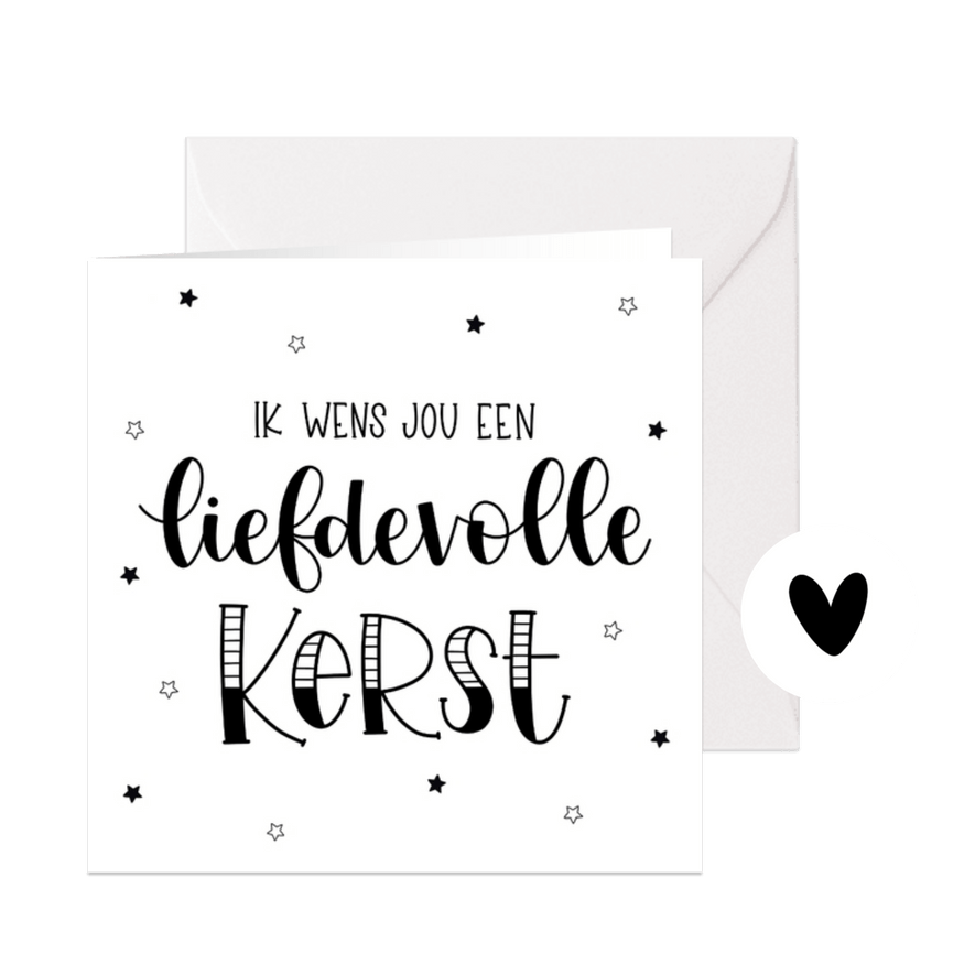 Kerstkaart ik wens jou een liefdevolle kerst - Kaartimpressie