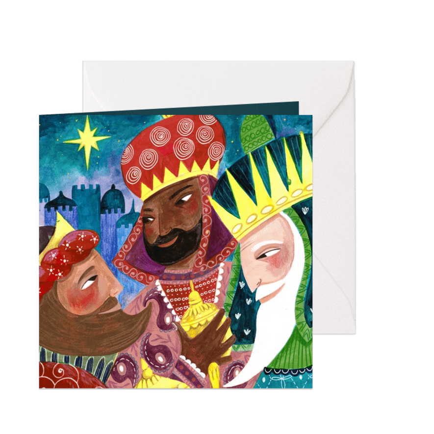 Kerstkaart illustratie drie koningen wijzen relikwieen - Kaartimpressie