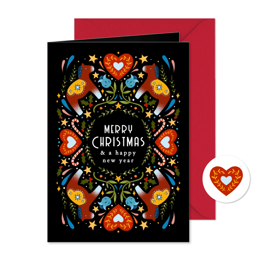 Kerstkaart in Scandinavische stijl - Kaartimpressie