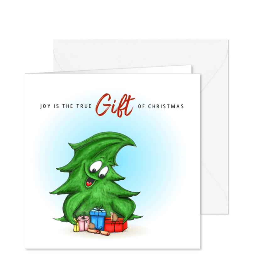 Kerstkaart Joy is the true gift of christmas - Kaartimpressie
