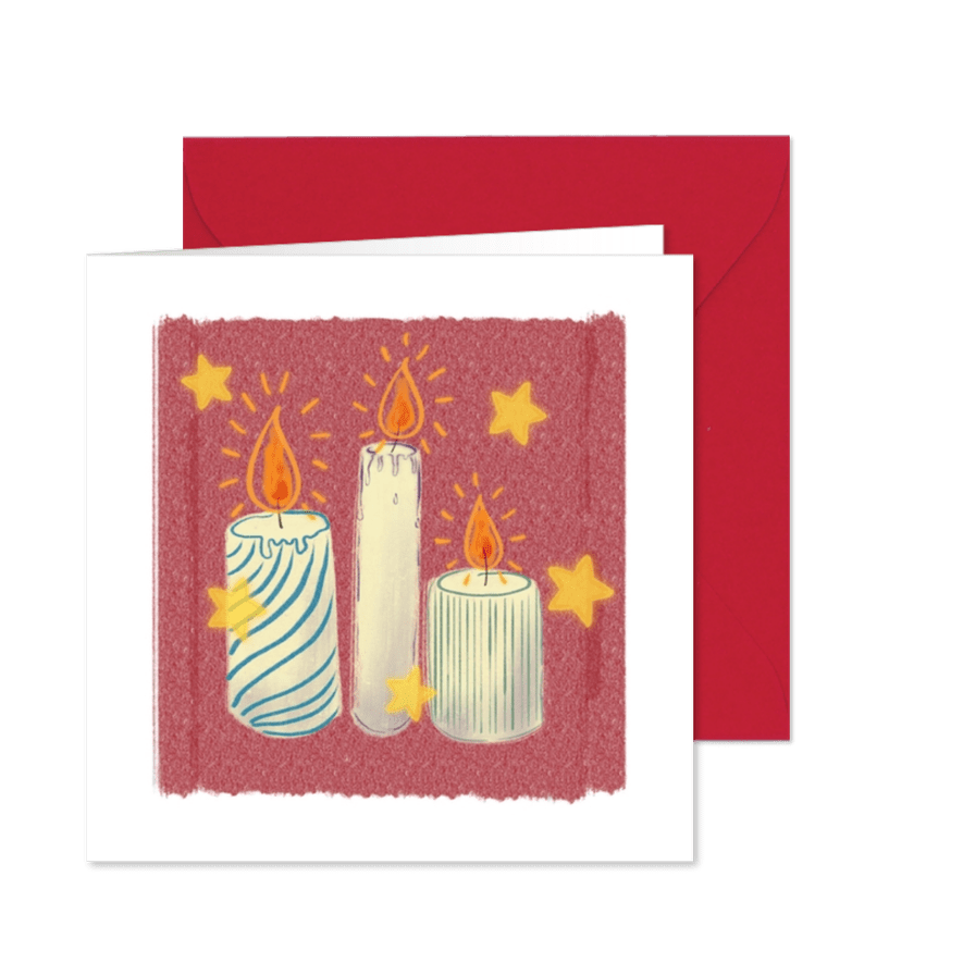 Kerstkaart kaarsen Duchenne Parent Project  - Kaartimpressie