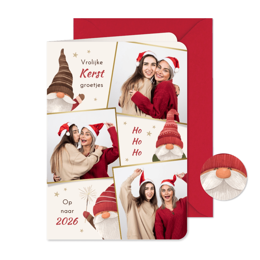 Kerstkaart kabouters fotokaart sterren grappig humor - Kaartimpressie