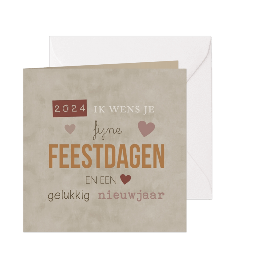 Kerstkaart kalkachtergrond met typografie - Kaartimpressie