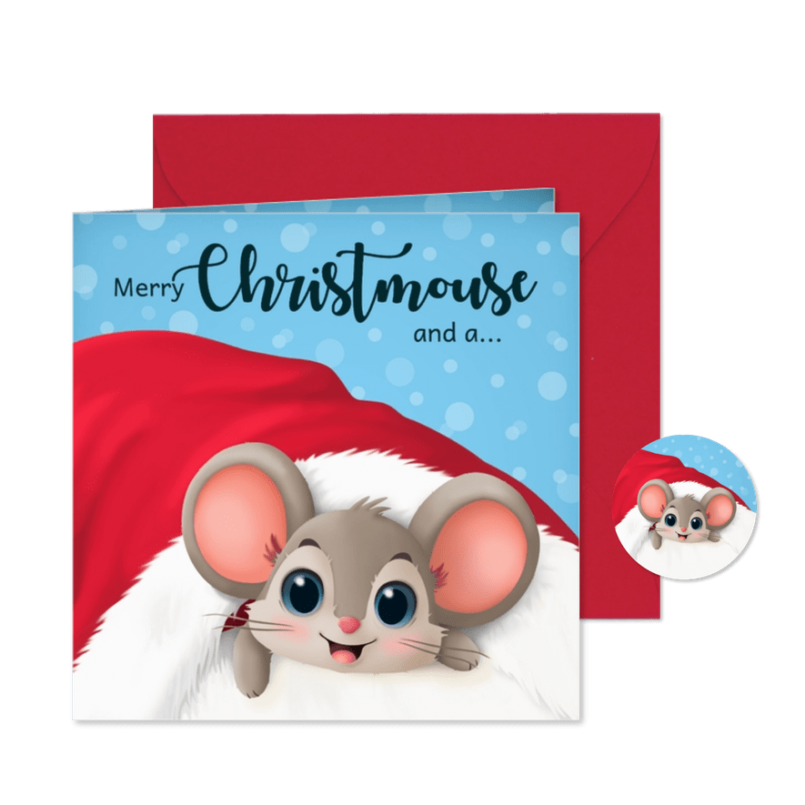 Kerstkaart kat en muis christmouse - Kaartimpressie