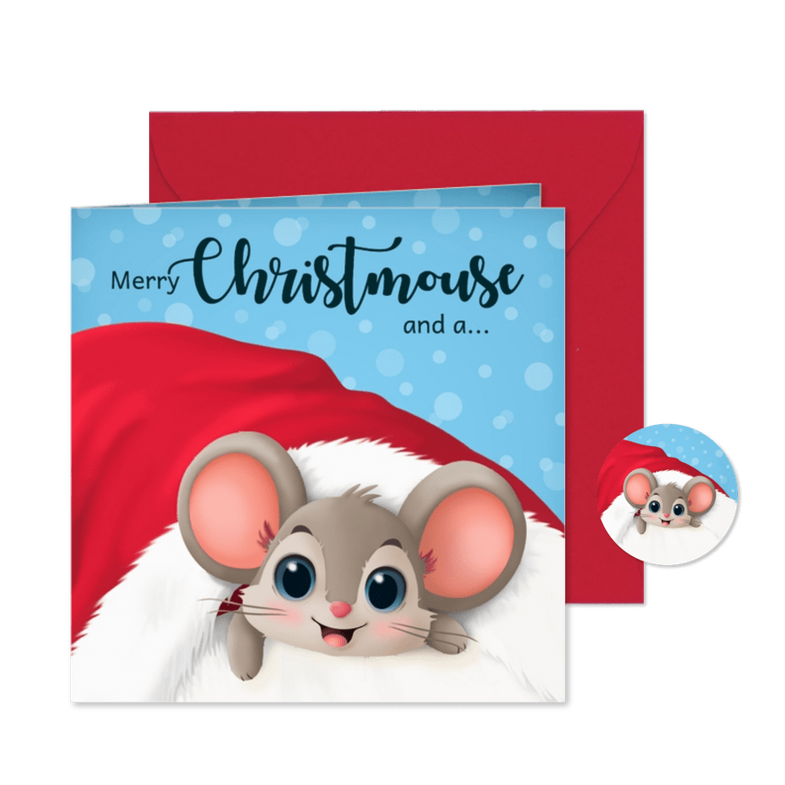 Kerstkaart kat en muis christmouse - Kaartimpressie