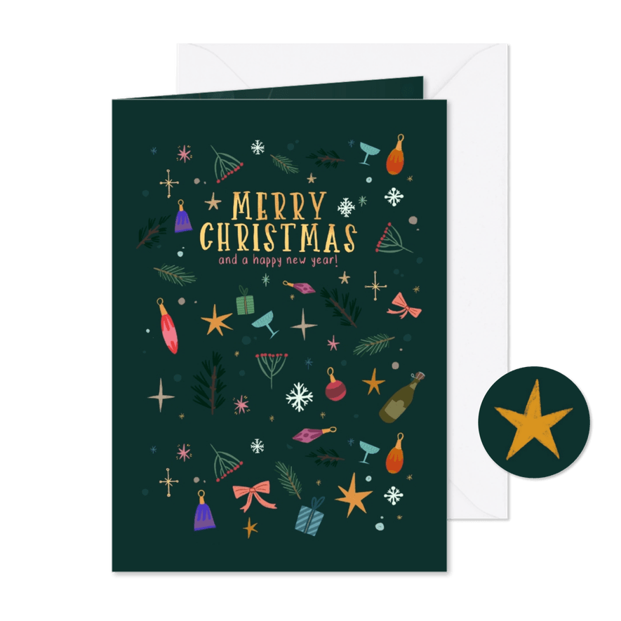 Kerstkaart kerst patroon - Kaartimpressie