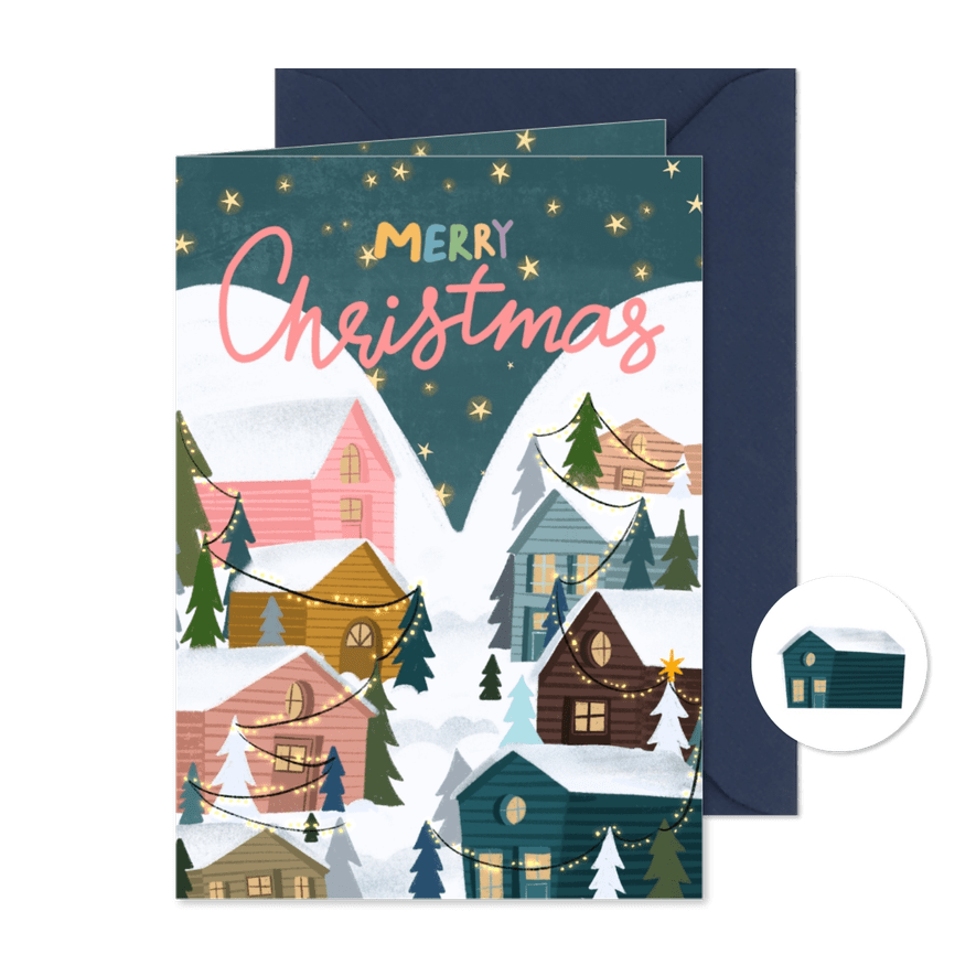 Kerstkaart kerstavond op de Noordpool - Kaartimpressie