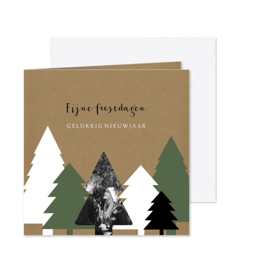 Kerstkaart kerstbomen foto kraftlook - Kaartimpressie