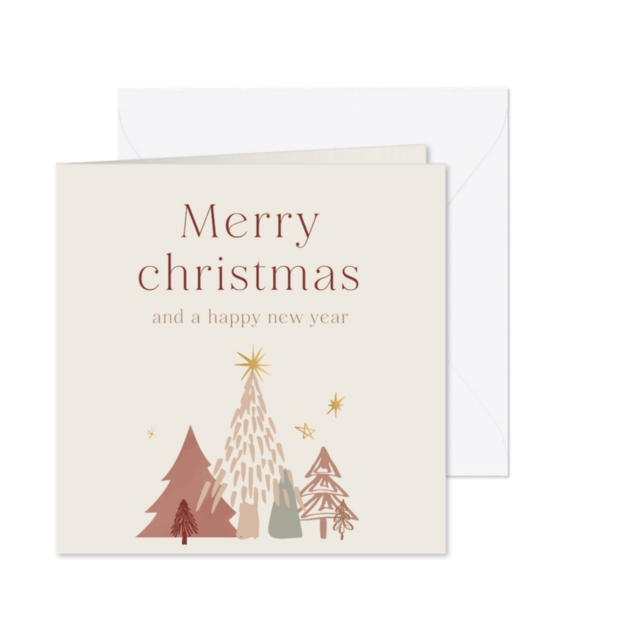 Kerstkaart | Kerstbomen sfeervol - Kaartimpressie