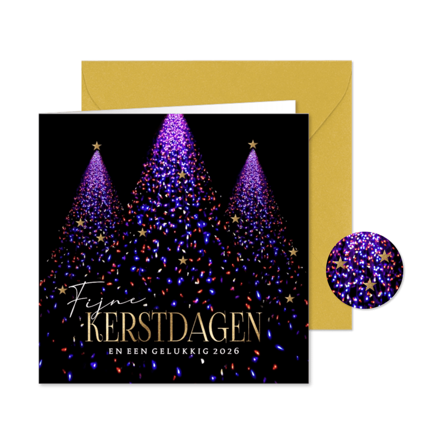 Kerstkaart kerstbomen - Kaartimpressie