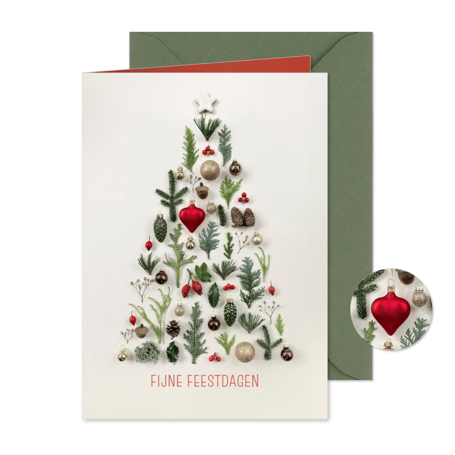 Kerstkaart kerstboom grafisch & natuurlijk - Kaartimpressie