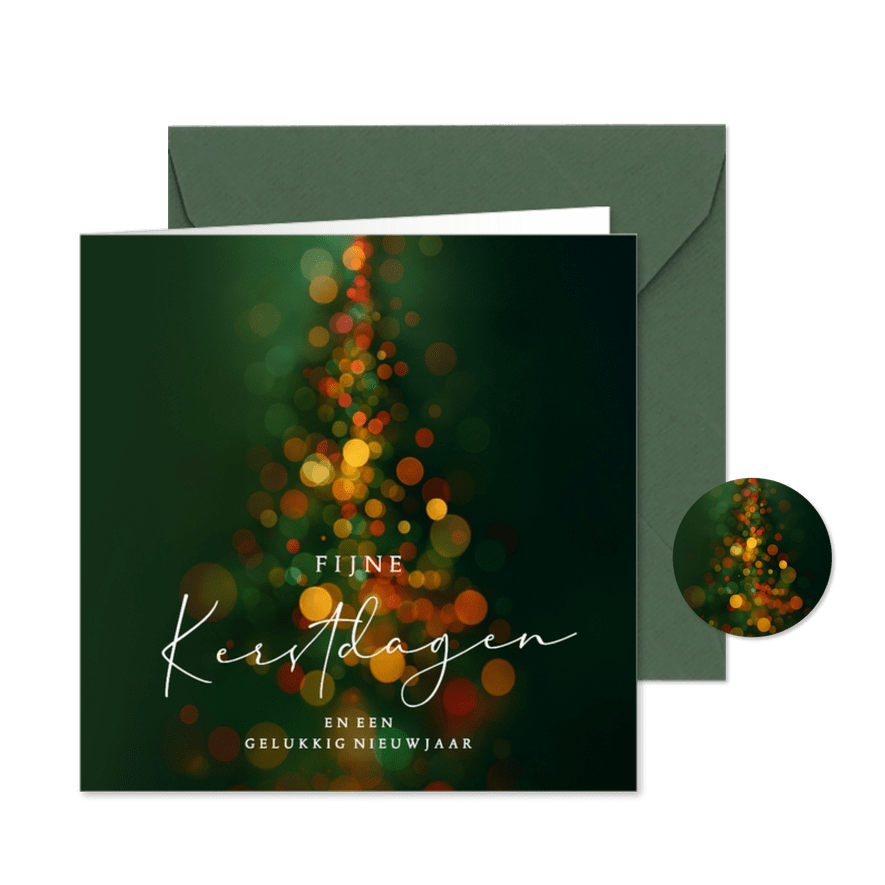 Kerstkaart kerstboom licht flair - Kaartimpressie