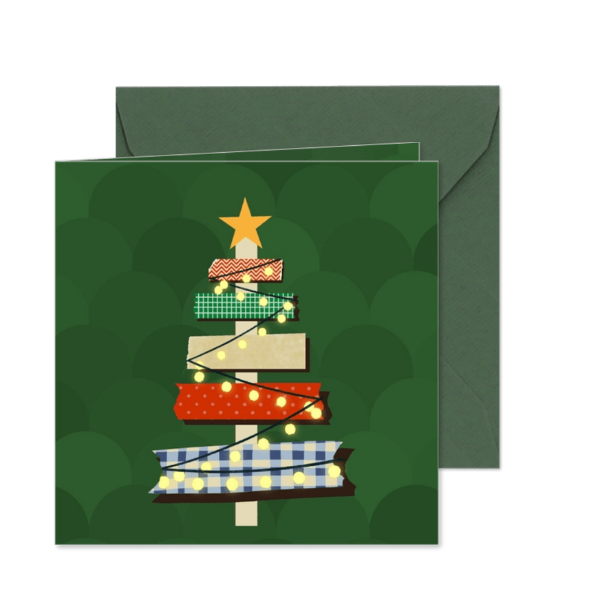 Kerstkaart kerstboom met lampjes GHZ - Kaartimpressie