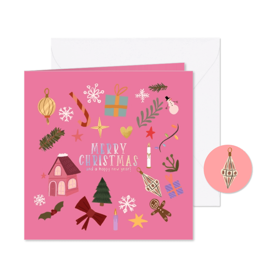 Kerstkaart kerstfiguren  - Kaartimpressie