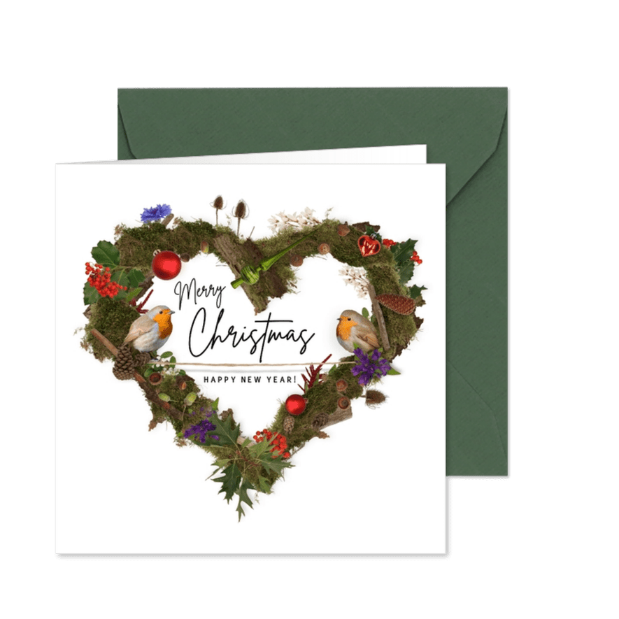 Kerstkaart kersthart natuur - Kaartimpressie