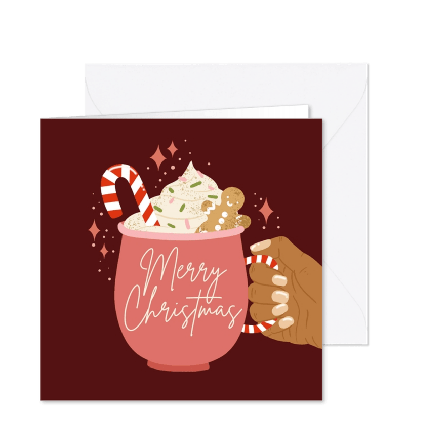 Kerstkaart kerstmok Merry Christmas - Kaartimpressie