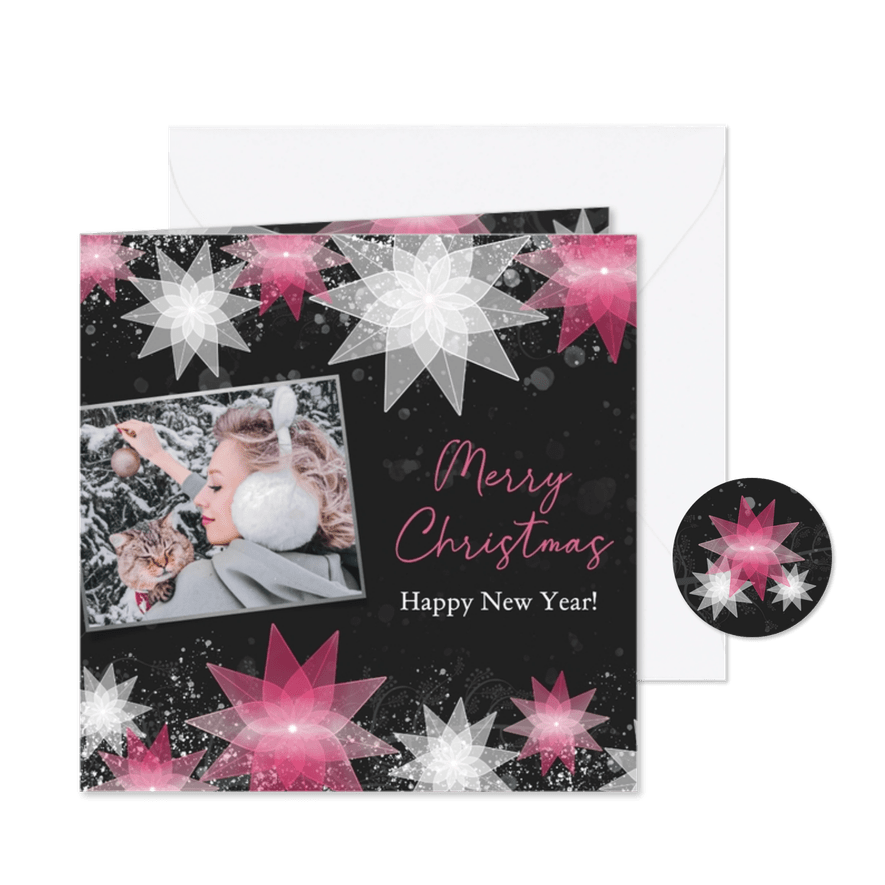 Kerstkaart kerststerren fotokaart sier - Kaartimpressie