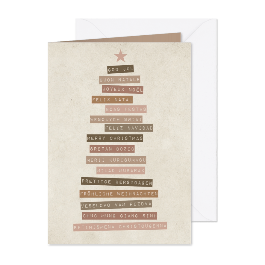 Kerstkaart kerstwensen internationaal - Kaartimpressie
