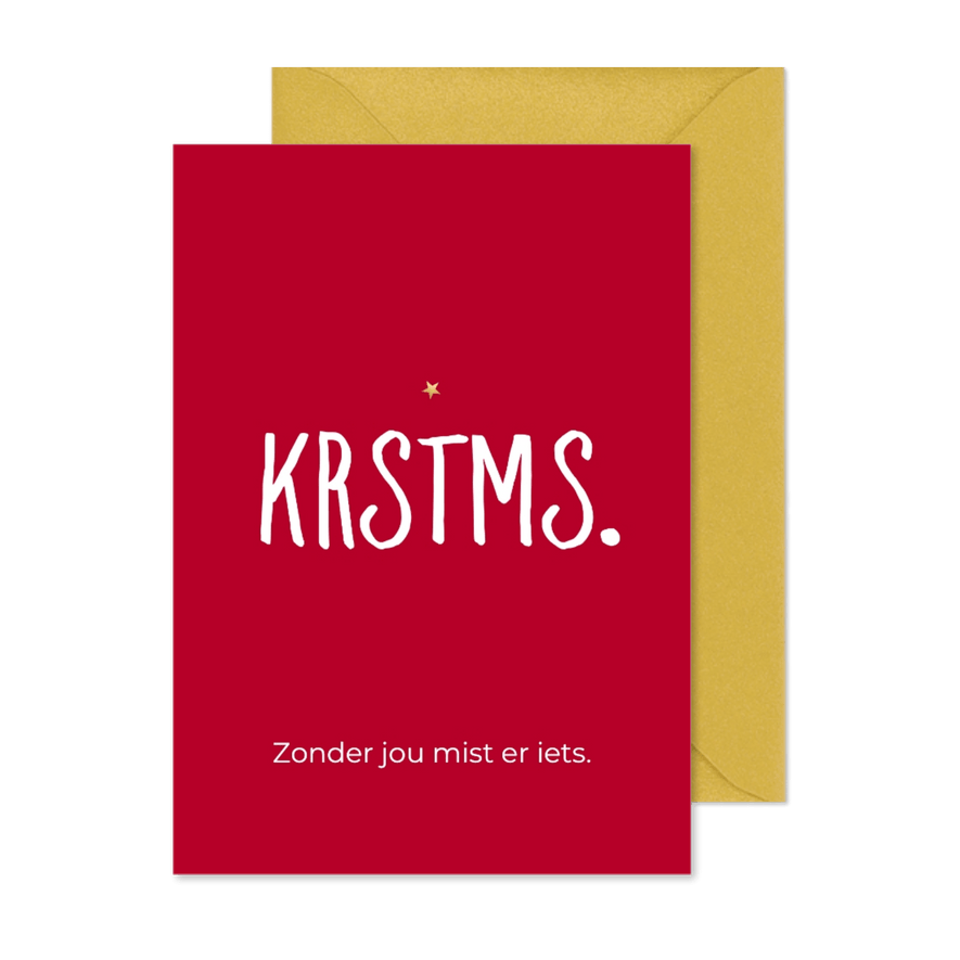 Kerstkaart 'Krstms' - Kaartimpressie