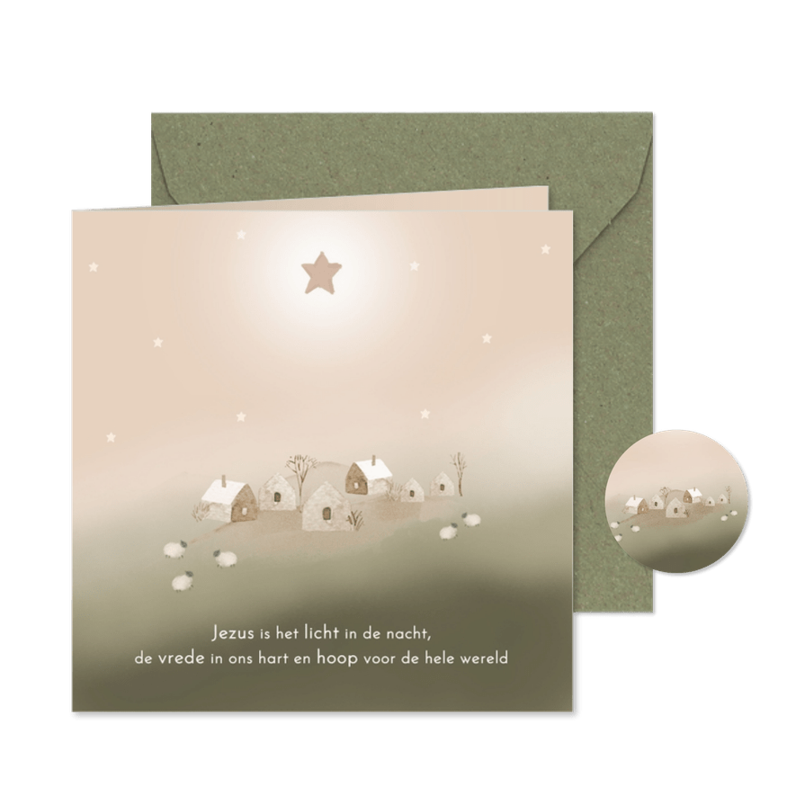 Kerstkaart landschap christelijk - Kaartimpressie