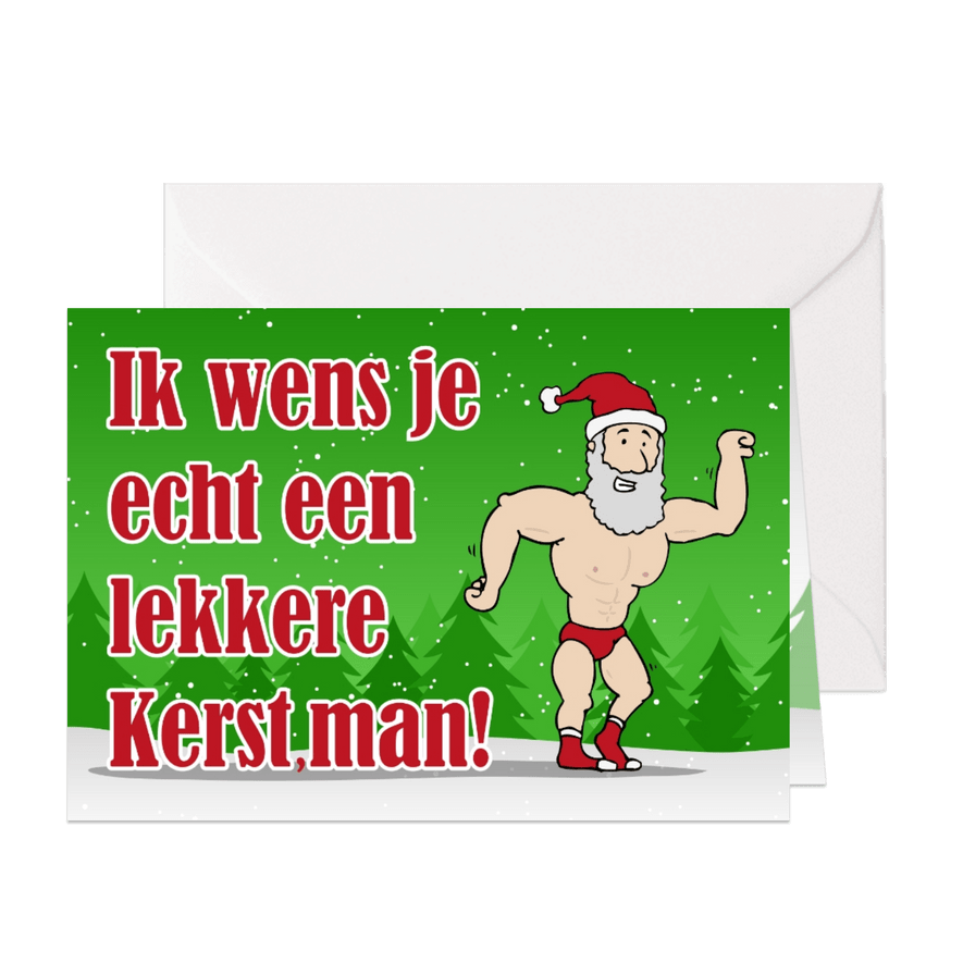 Kerstkaart lekkere kerstman - Kaartimpressie